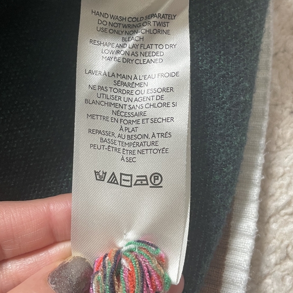 Maeve Navy & Green Chevron Half-Zip Sweater Size M - Picture 10 of 12